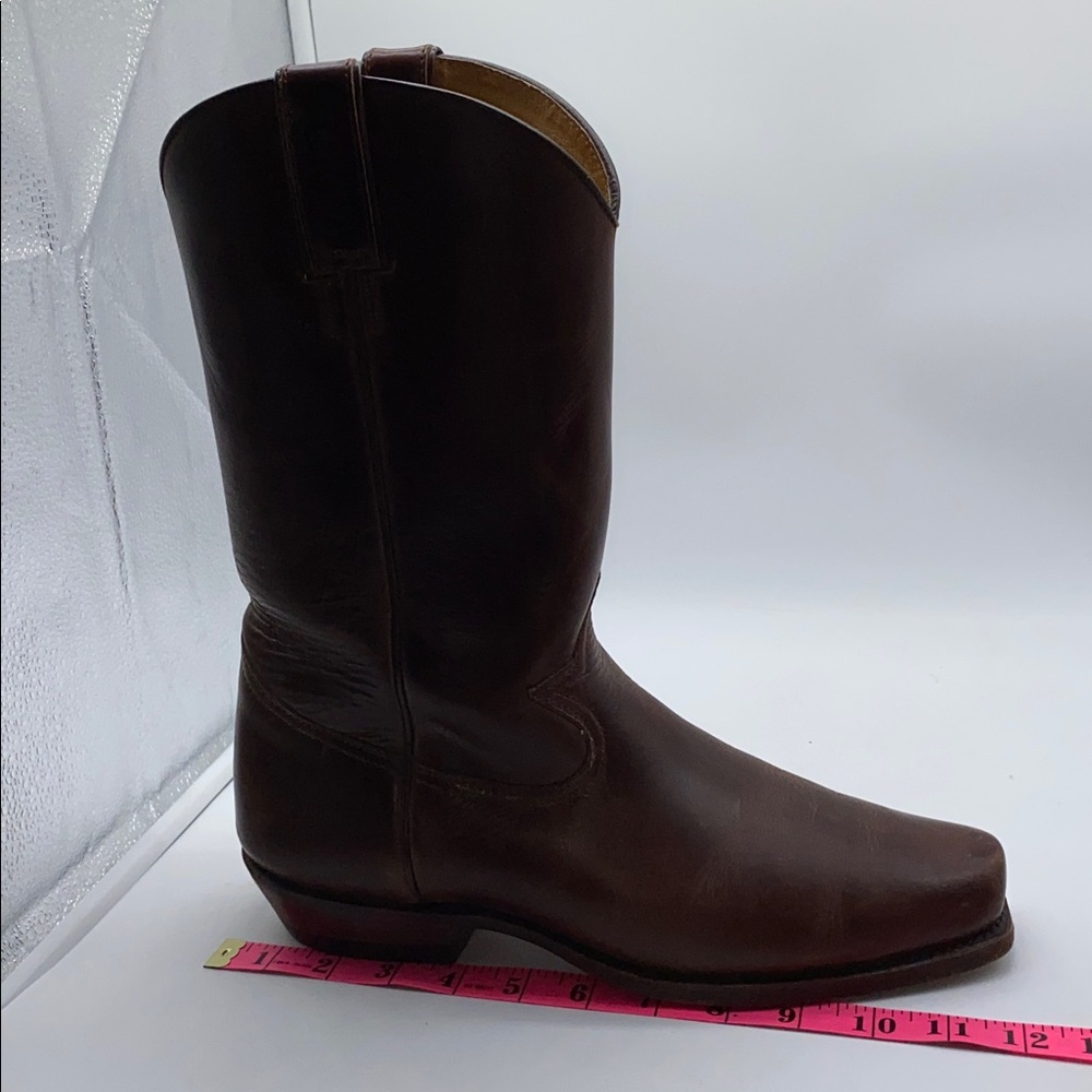 Sancho Men's Cowboy Boots Size 44 Brown Leather Snipped Toe Made in Spain 10 US - Picture 14 of 16